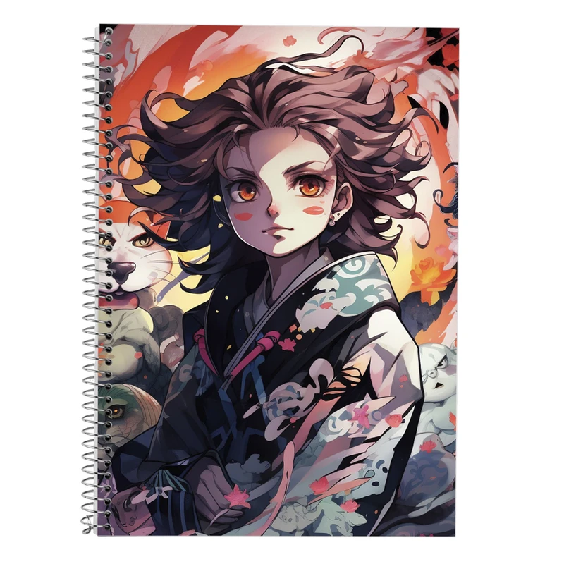 دفتر زبان 50 برگ مدوپد مدل دوخط طرح Demon Slayer کد DF11044