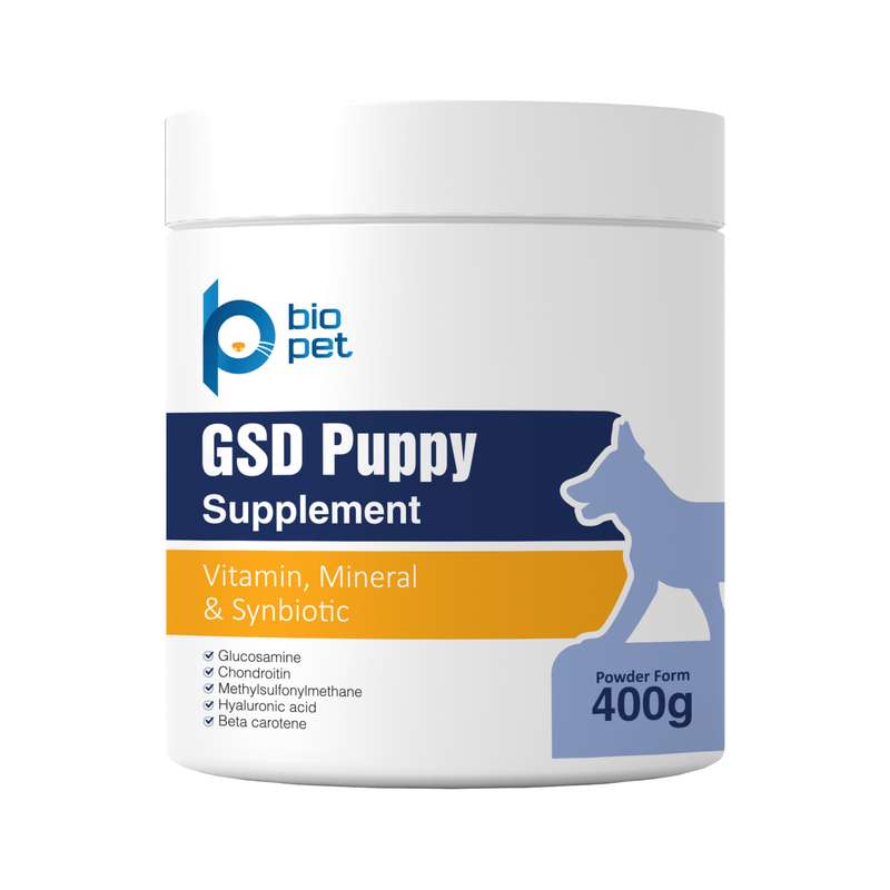 پودر مکمل سگ توله ژرمن بایو پت مدل GSD Puppy وزن 400 گرم
