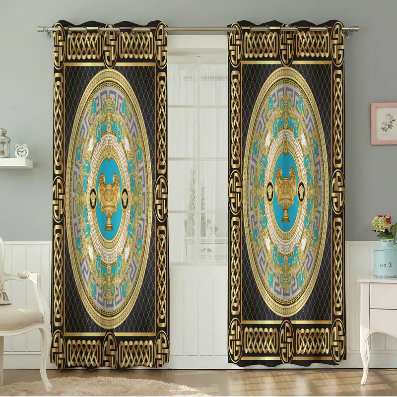 پرده نیروانا طرح سنتی  مدل مخمل کد 5218 سایز 140×280 سانتی متر