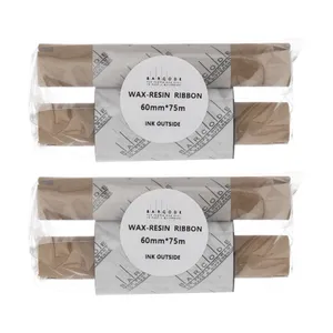 ریبون پرینتر لیبل زن بارکد مدل Wax-Resin 60 mm x 75 m بسته 2 عددی