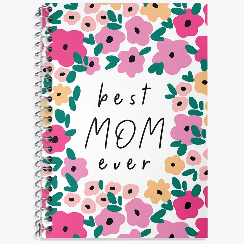دفتر زبان 50 برگ خندالو مدل سه خط طرح Best Mom Ever کد N562