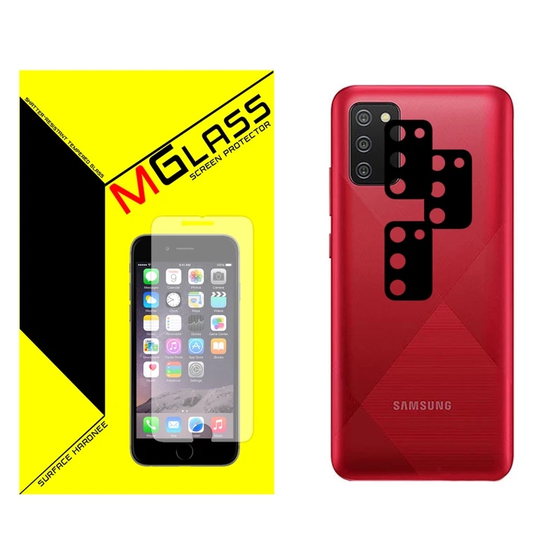 محافظ لنز فلزی دوربین ام گلس مدل MGL-03 مناسب برای گوشی موبایل سامسونگ GALAXY A02S بسته سه عددی