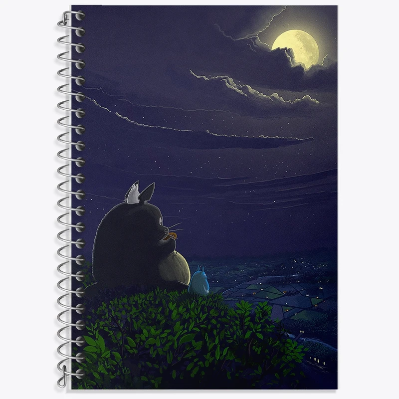 دفتر زبان 50 برگ خندالو مدل سه خط طرح انیمه توتورو (Totoro) کد F1839