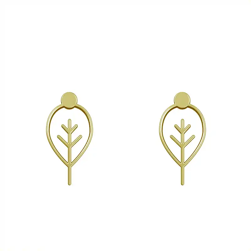 گوشواره طلا 18 عیار زنانه مدوپد مدل برگ کد GA1-16021