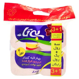 دستمال توالت 110 برگ بی تا مدل BI_TO4GOL-pin بسته 4 عددی 