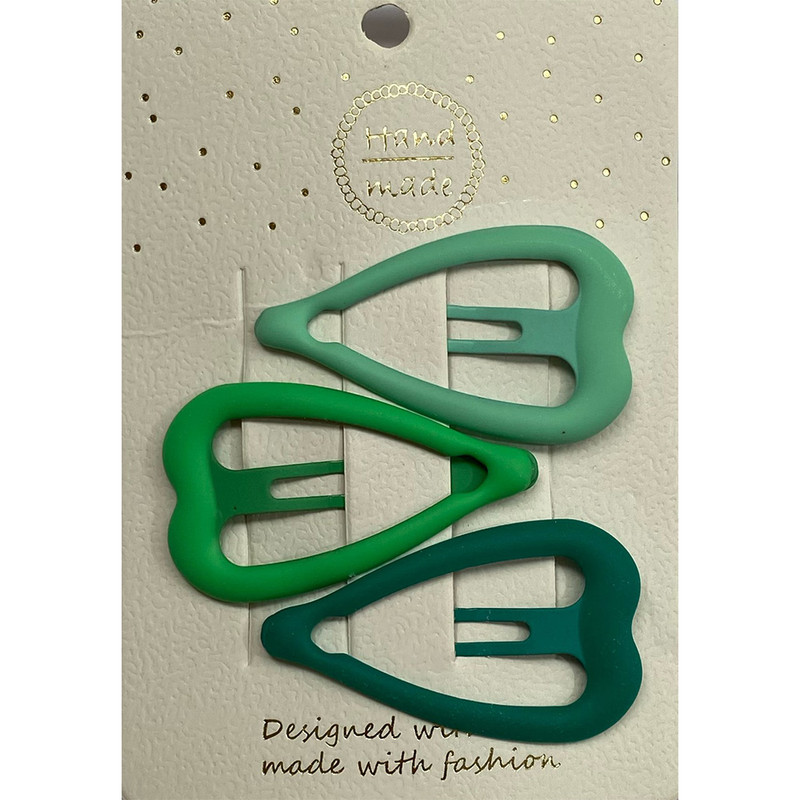 گیره مو دخترانه مدل تق تقی قلبی بسته 3 عددی