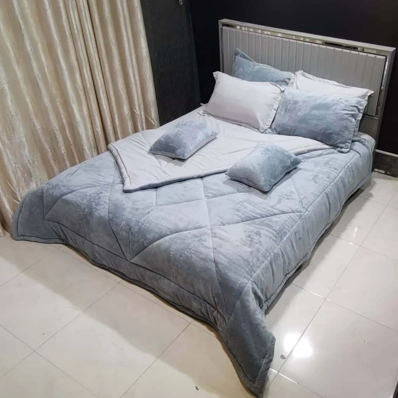 سرویس خواب مدل مخمل ترک تدی کد 4488 دو نفره 8 تکه