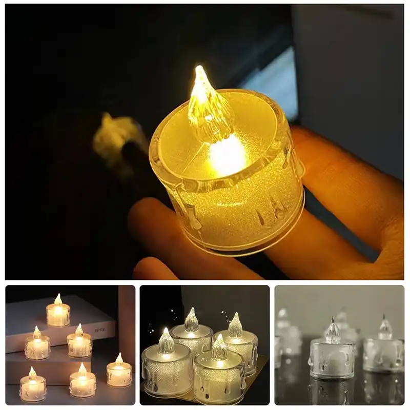 شمع ال ای دی مدل شفاف بسته 6 عددی