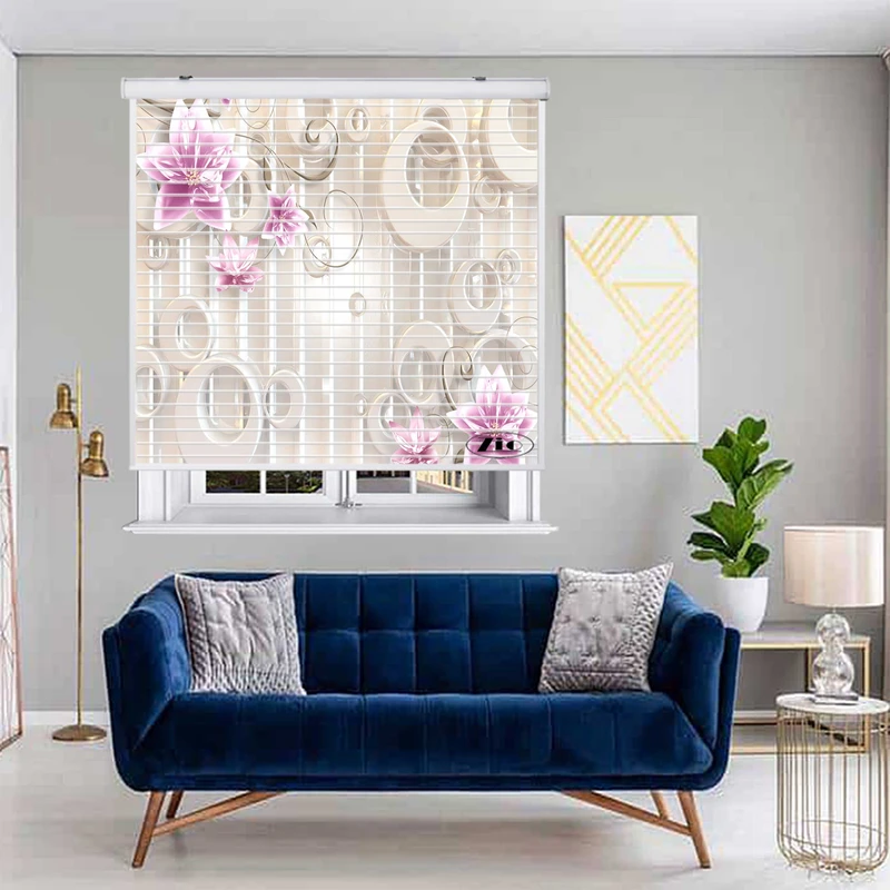 پرده زبرا زیو مدل سیلوئت 3D1495 سایز 150x150 سانتی متر