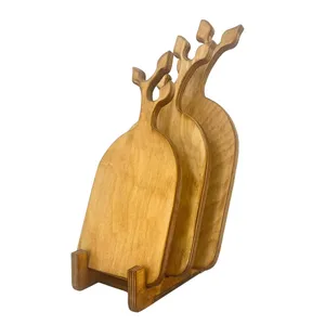 تخته سرو مدل چوبی کد TS21  به همراه پایه مجموعه 3 عددی