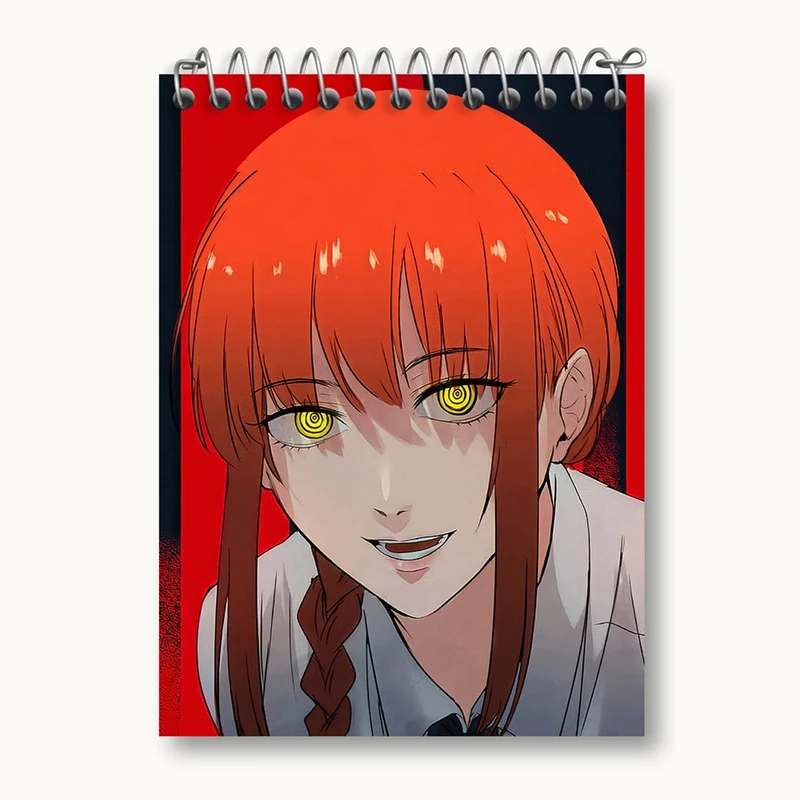 دفتر یادداشت 50 برگ خندالو مدل ماکیما انیمه مرد اره ای Chainsaw Man کد 18014