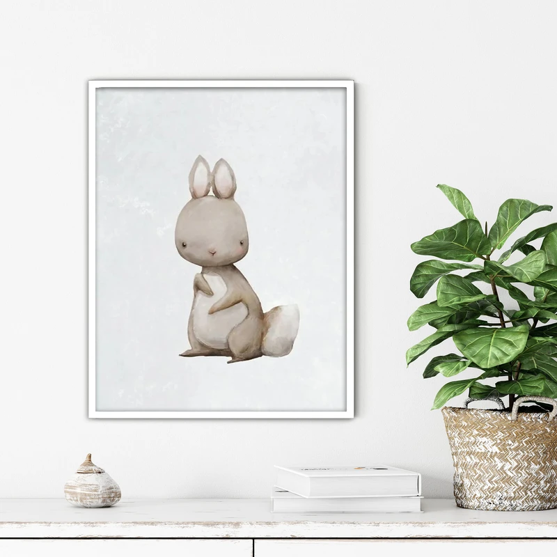 تابلو آتریسا طرح خرگوش مدرن مدل ATFKW106 فریم سفید