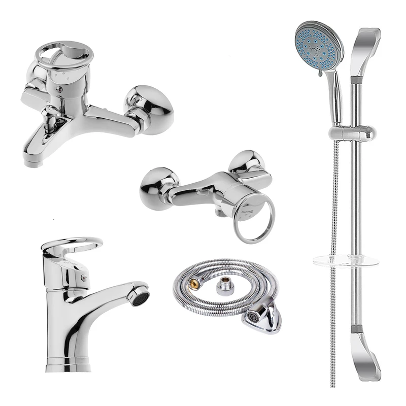 ست شیرآلات شیرآلات بهداشتی و ساختمانی توفیق مدل تنسو النگویی مجموعه 5 عددی