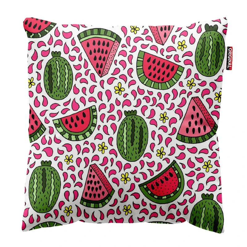  کوسن پاد آفرین طرح هندونه یلدا کد 4041 سایز 30*30 سانتی متر