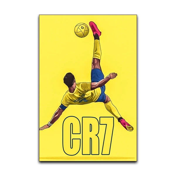 تابلو شاسی گوفی مدل کریستیانو رونالدو قیچی برگردون طرح فوتبال CR7 Cristiano Ronaldo Bicycle Goal کد YLW21
