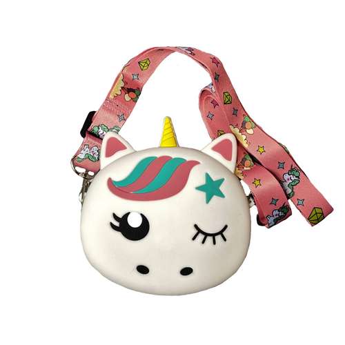 کیف رودوشی دخترانه مدل سیلیکونی فانتزی طرح یونیکورن کد 01