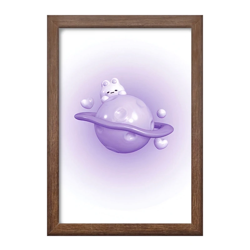 تابلو خندالو طرح سیاره و گربه کد F3725