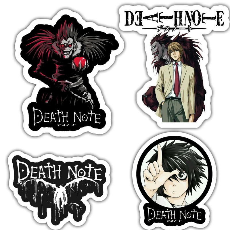 استیکر لپ تاپ و موبایل گوفی طرح انیمه دفترچه مرگ مدل Death note 6 مجموعه 4 عددی