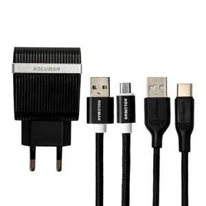 شارژر دیواری کلومن مدل KC-H 905 به همراه کابل USB-C و microUSB