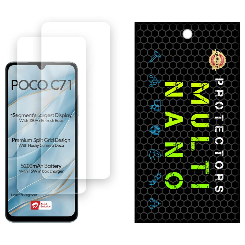 محافظ صفحه نمایش شفاف مولتی نانو مدل X-S2N مناسب برای گوشی موبایل شیائومی Poco C71 بسته دو عددی