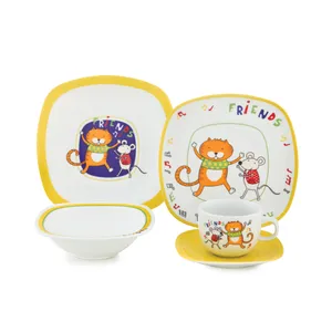 Zarin Iran Quattro Friends 5 Pieces Porcelain Children Dinnerware Set Top Grade