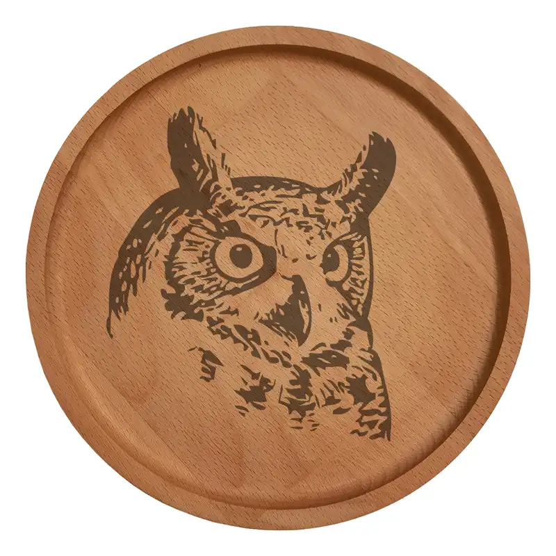 بشقاب چوبی مدل جغد