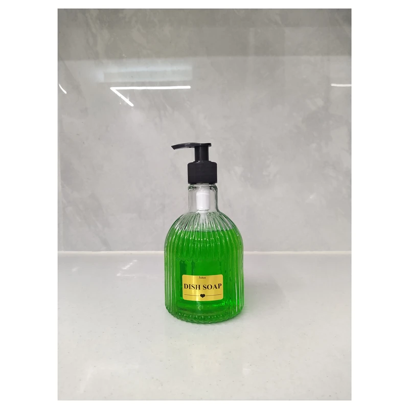 عکس شماره 3 : مخزن مایع ظرفشویی مدل line برچسب دار مجموعه دو عددی به همراه استند فلزی