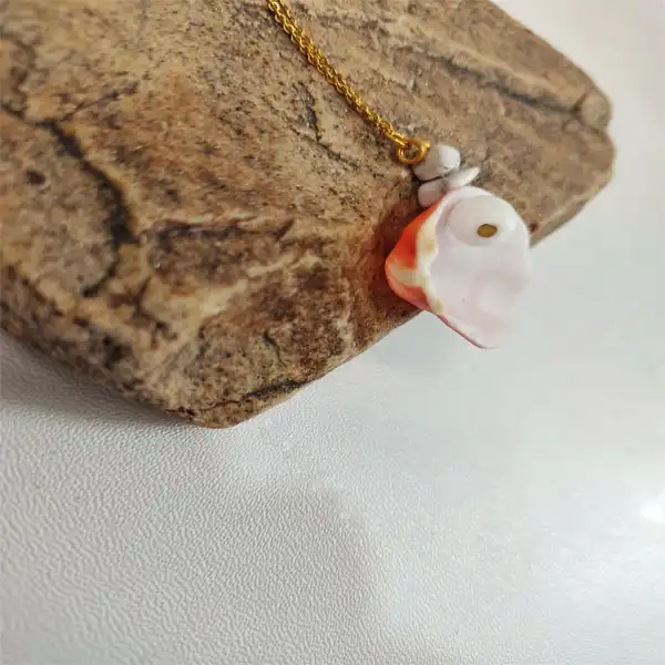 گردنبند زنانه مدل صدف طبیعی مروارید