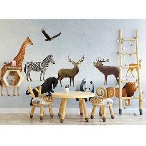 پوستر دیواری سه بعدی اتاق کودک مدل حیوانات کد KA045