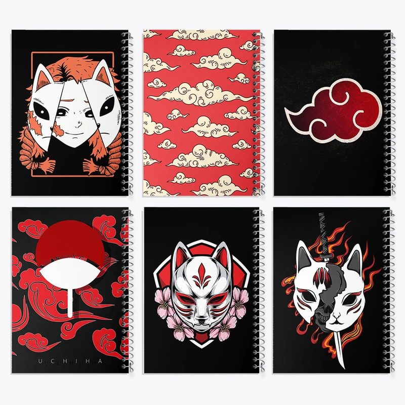 دفتر نقاشی 50 برگ خندالو طرح انیمه ناروتو کد 155 مجموعه 6 عددی