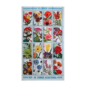 تمبر یادگاری مدل گلها کد F-929 مجموعه 16 عددی