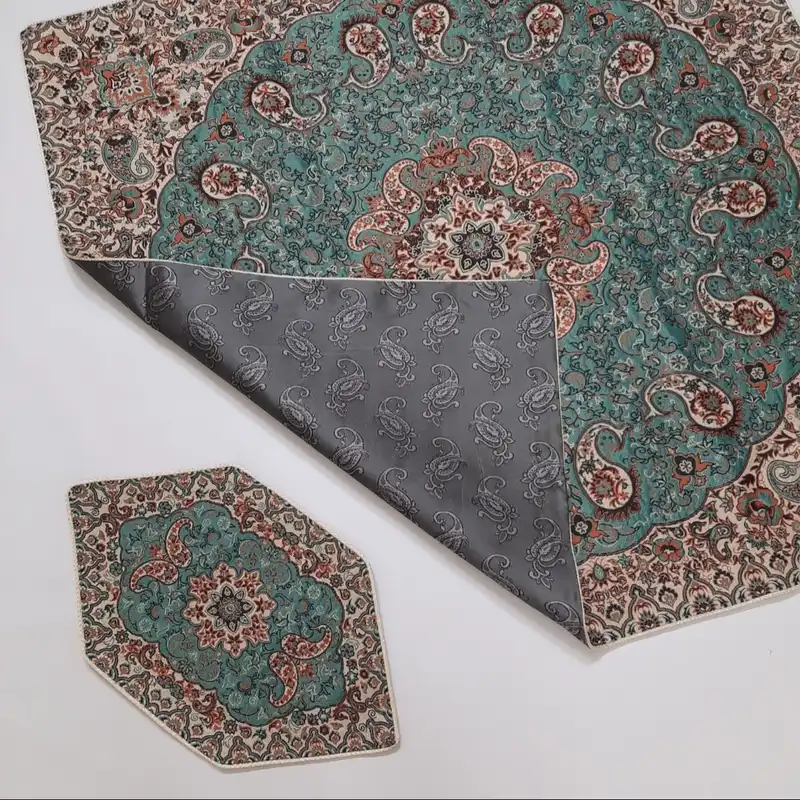 ست 4 تکه رومیزی ترمه طرح نسترن