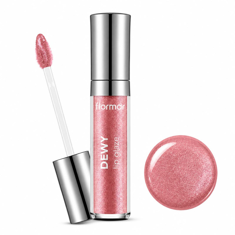 لیپ گلاس براق فلورمار مدل Dewy Glaze شماره 05 رنگ رزگلد
