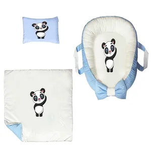 سرویس خواب سه تکه نوزاد ناریکو مدل گارد محافظ دار طرح پاندا کد 084
