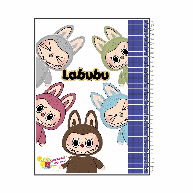 دفتر شطرنجی 60 برگ گلبرگ مدل لبوبو  کد 1179