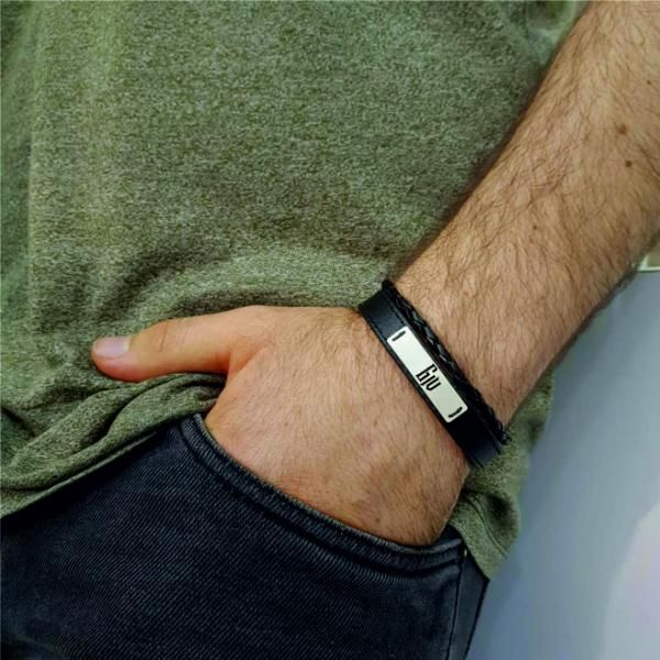 دستبند نقره مردانه ترمه 1 مدل گیو کد 352 DCHN -  - 2