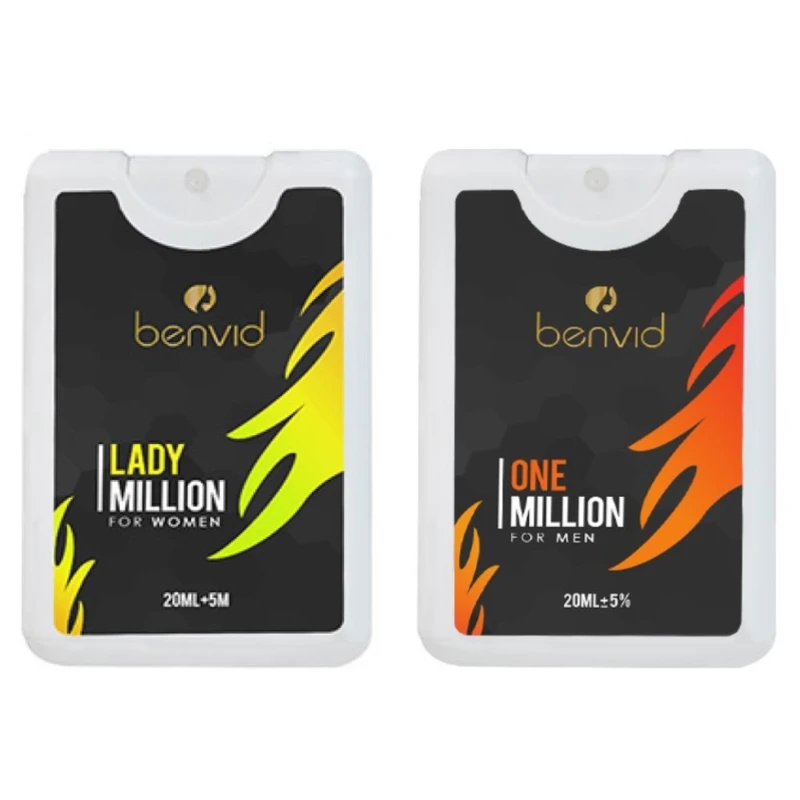 عطر جیبی مردانه بنوید مدل وان میلیون حجم 20 میلی لیتر به همراه عطر جیبی زنانه مدل لیدی میلیون حجم 20 میلی لیتر 
