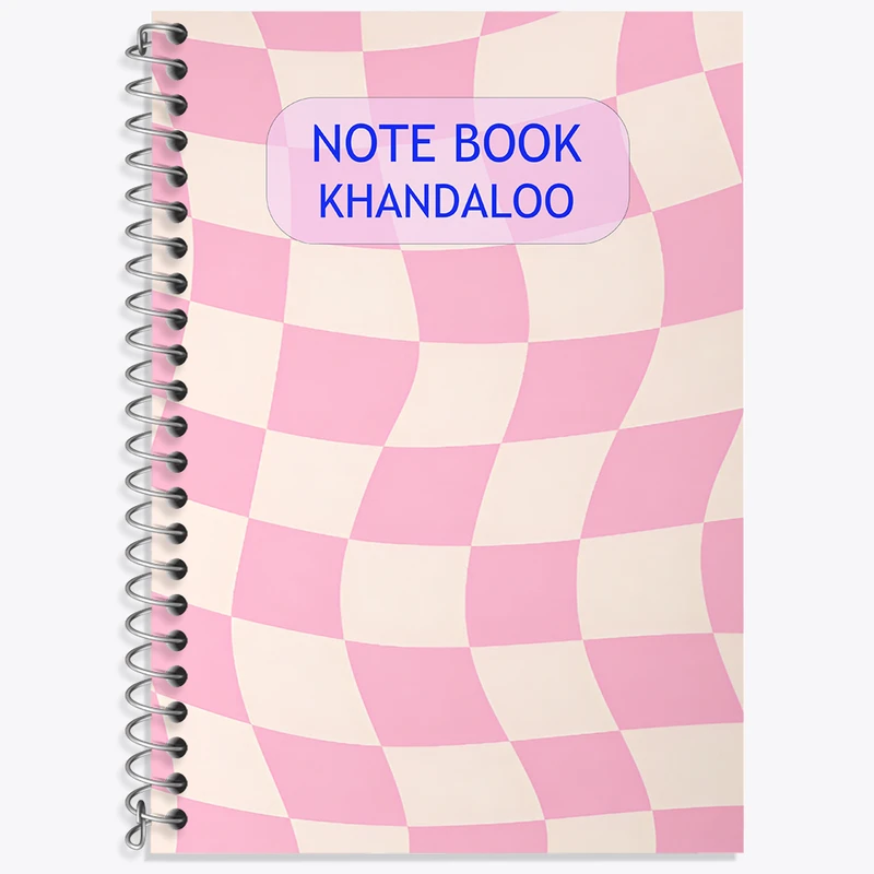 دفتر لغت 50 برگ خندالو طرح چهارخونه صورتی کد N2729