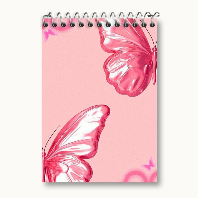 دفتر یادداشت 50 برگ خندالو طرح پروانه صورتی کد N2419