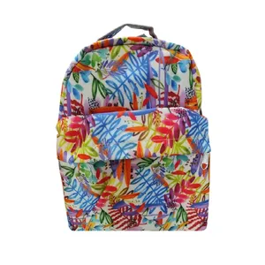 کوله پشتی مدرسه مدل سه زیپ طرح برگ کد 007