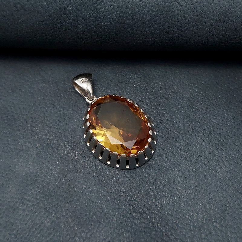 آویز گردنبند نقره زنانه مدل الکساندریت کد VM6874