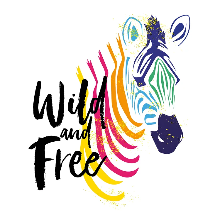 استیکر پارچه و لباس پاد آفرین مدل کارتونی گورخر زبرا کد S5396