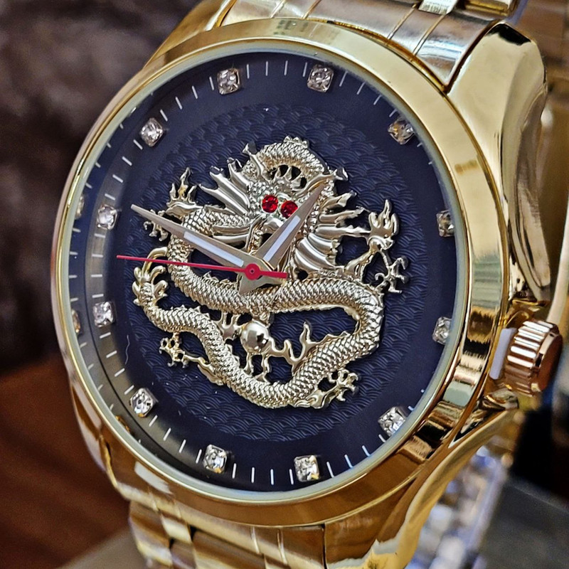 ساعت مچی عقربه‌ای مردانه مدل دراگون اژدها