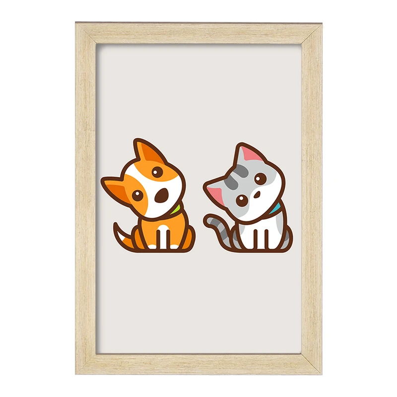 تابلو خندالو مدل حیوانات بامزه سگ و گربه کد 28173