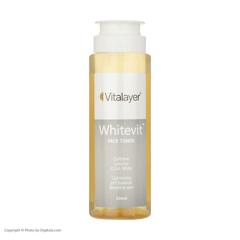 تونر پاک کننده صورت ویتالیر مدل whitevit حجم 200 میلی لیتر