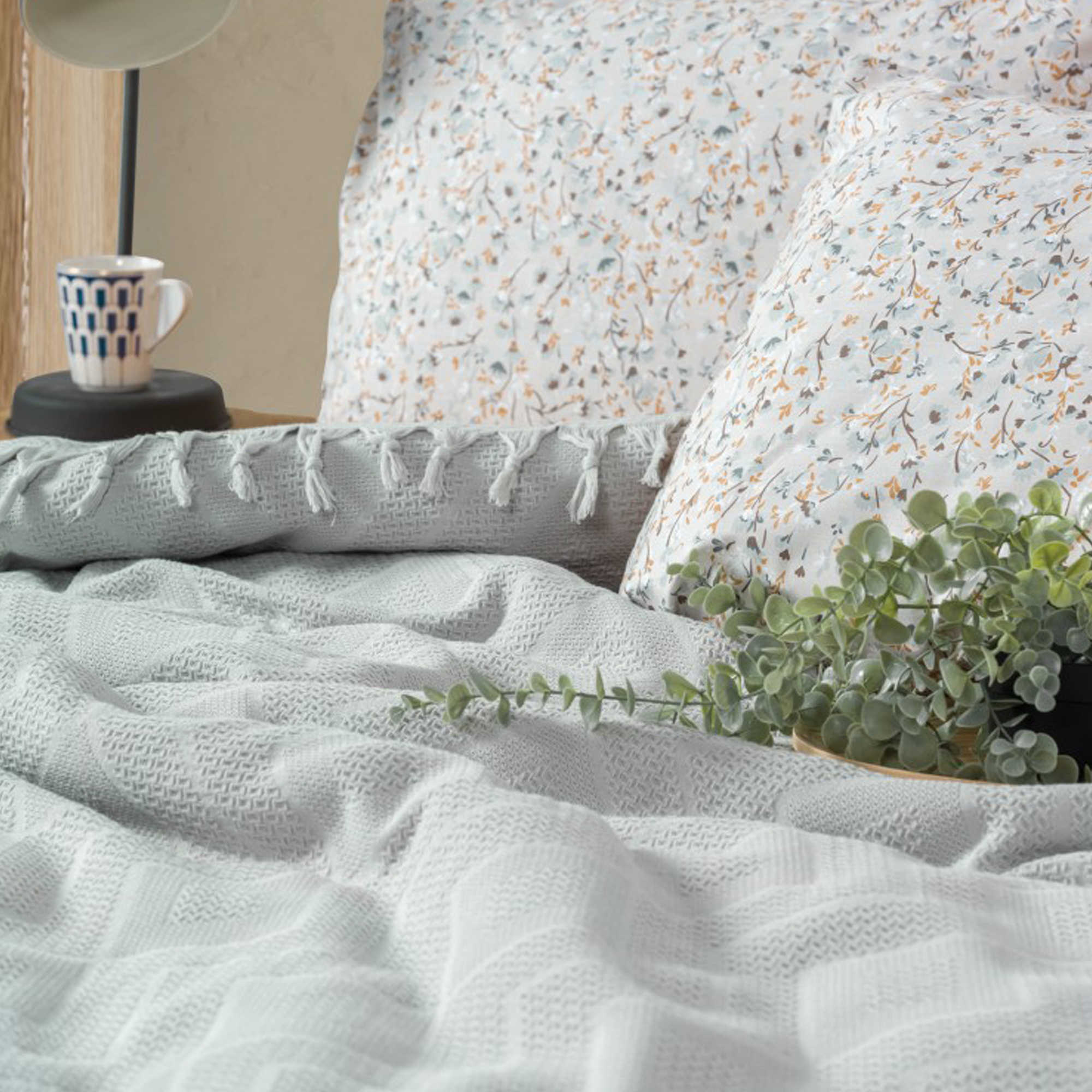 سرویس روتختی کاتن باکس مدل Jakarli Origin Mint دو نفره 4 تکه