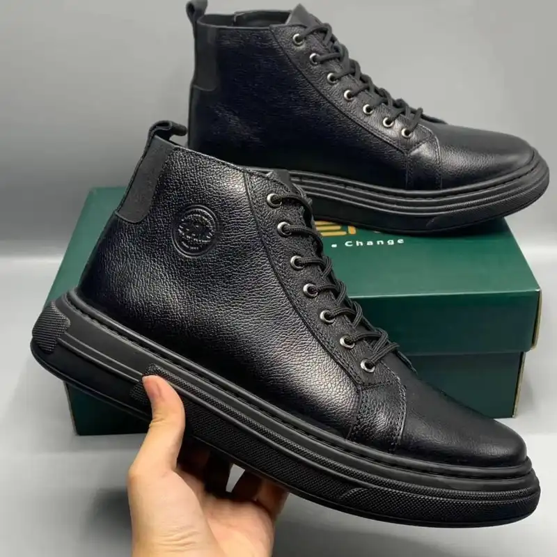 نیم بوت مردانه مدل چرم طبیعی  کد Sh-p4.mm رنگ مشکی