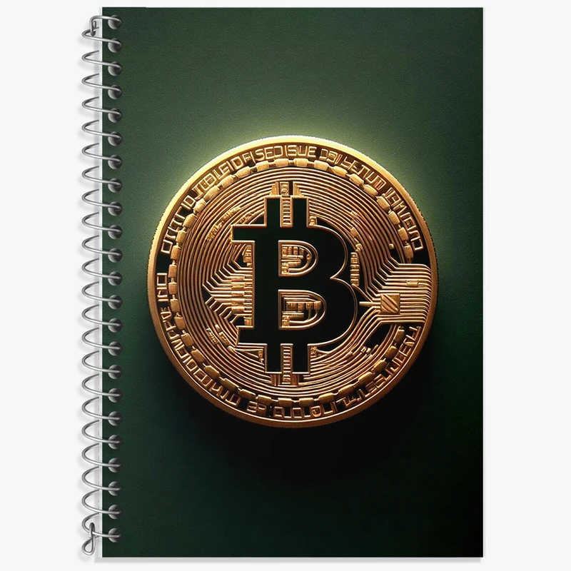 دفتر زبان 50 برگ خندالو مدل دو خط طرح بیت کوین (Bitcoin) کد F909