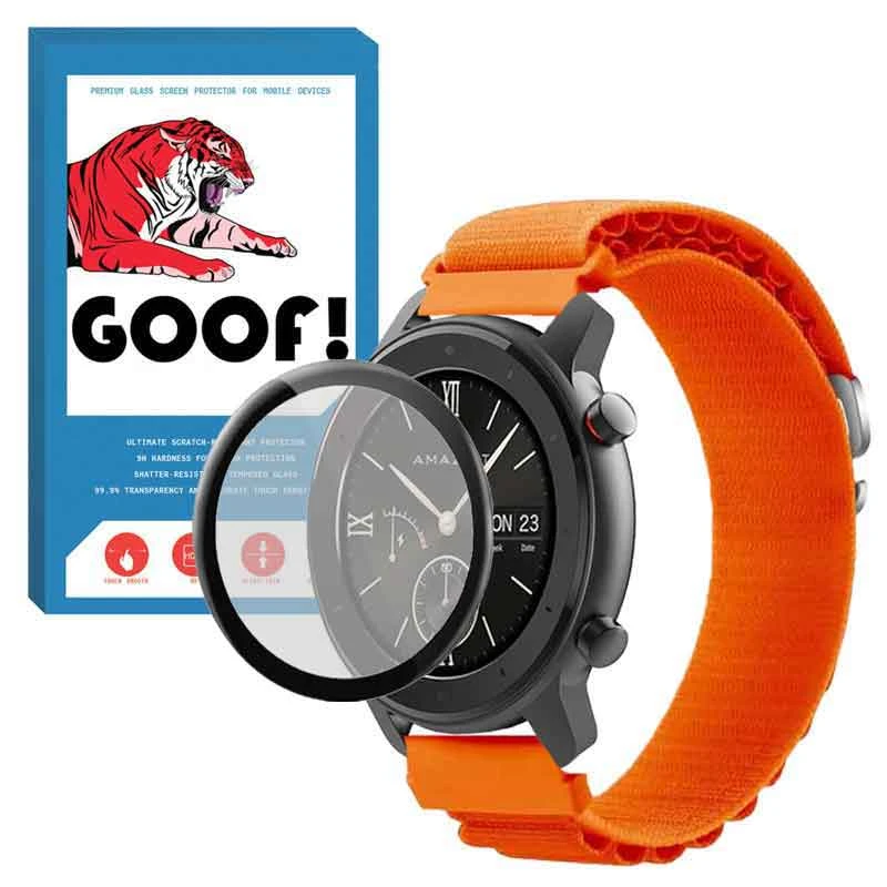 بند گوف مدل LOOP ALPINE مناسب برای ساعت هوشمند شیائومی Amazfit GTR Lite 47mm به همراه محافظ صفحه نمایش