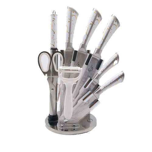 ست چاقو آشپزخانه 9 پارچه هوم لوکس مدل ماربل